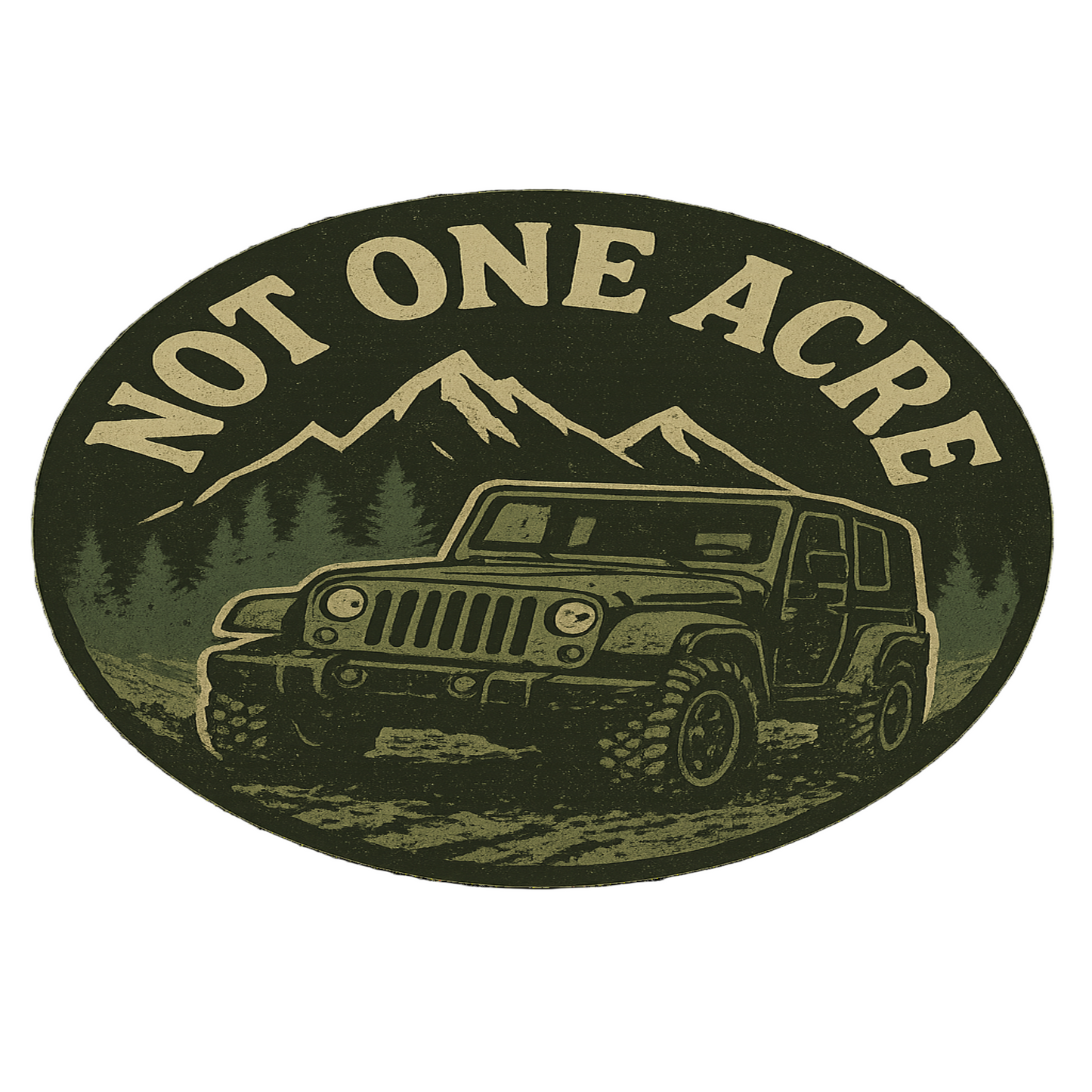 Not One Acre Jeep Sticker